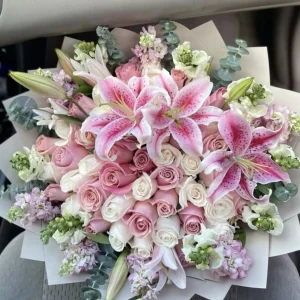 Maxi ramo de lirios y rosas