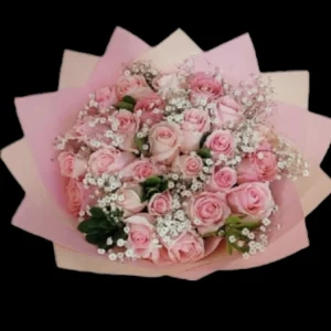Ramo de 24 rosas y Gypso