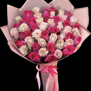 Ramo tipo bouquet en rosa y fiusha